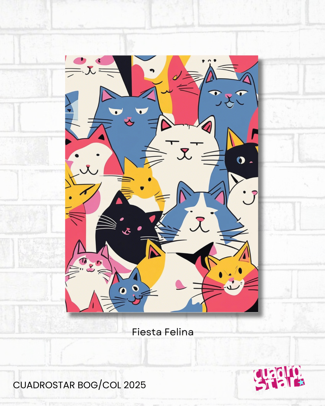 Cuadro decorativo "Reunion Felina"